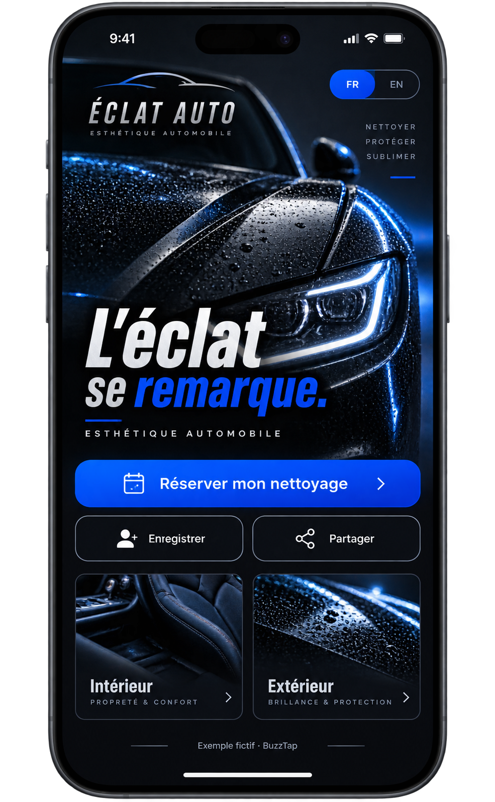 Esthétique automobile — Mettre un service en valeur. Faciliter la réservation.