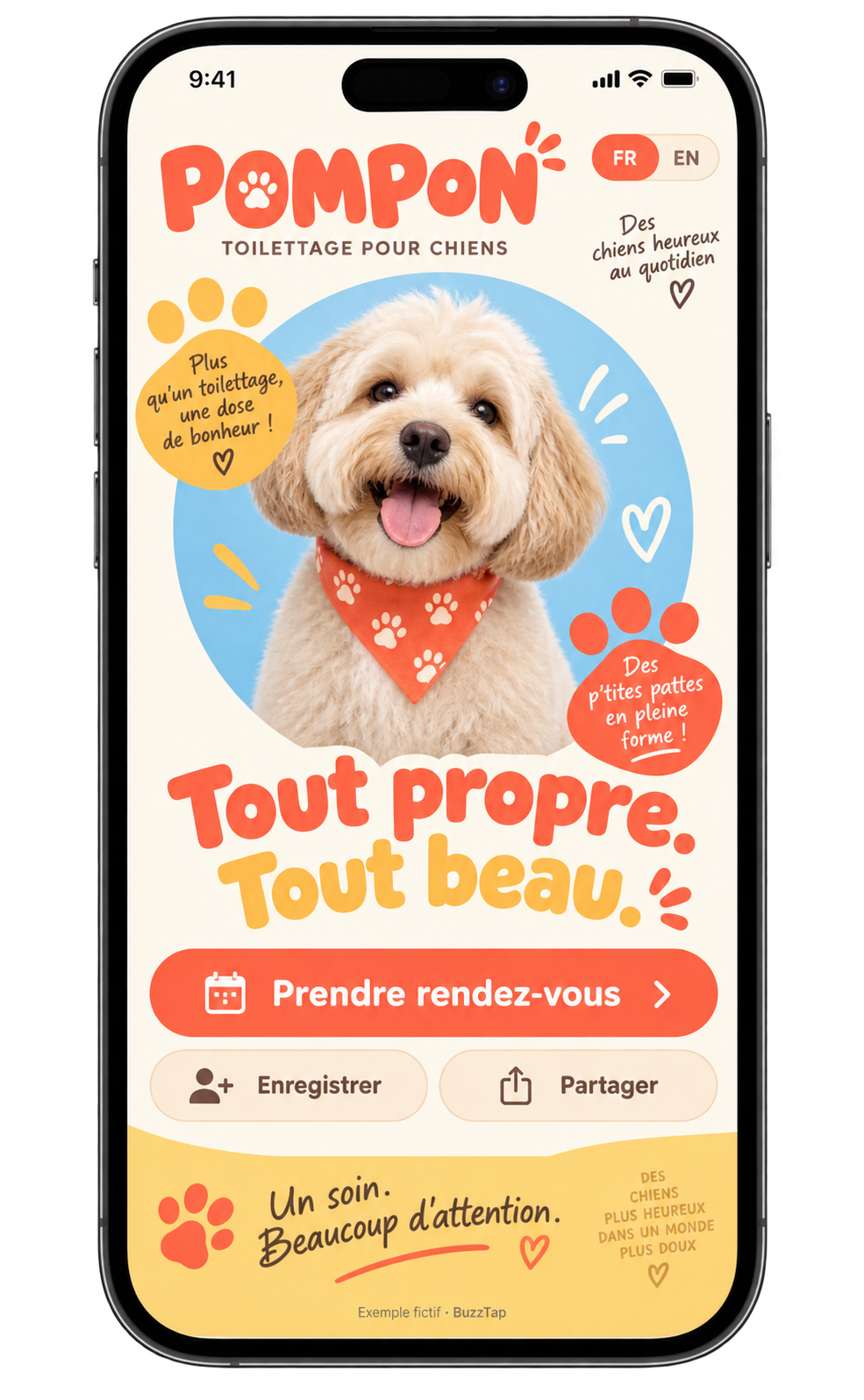 Toilettage — Rassurer les propriétaires. Faciliter le rendez-vous.